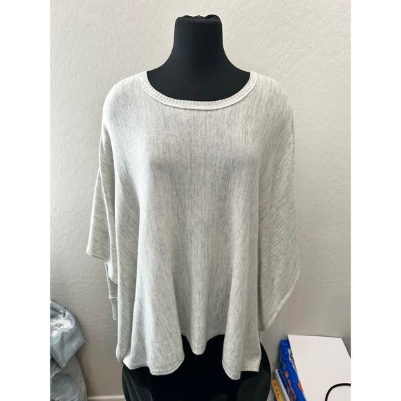 KNOX ROSE | Light Gray Oversized Long Sleeve Top Boho Drop Shoulder Tunic | S/M - Picture 2 of 8